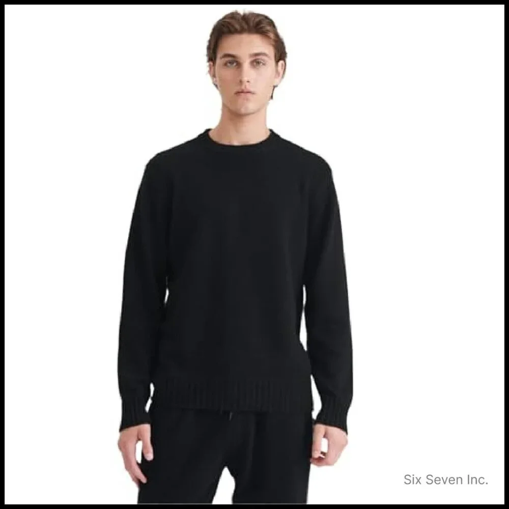 Luxe Cashmere Crewneck Sweater Classic Elegant Minimal Relaxed Fit Pullover